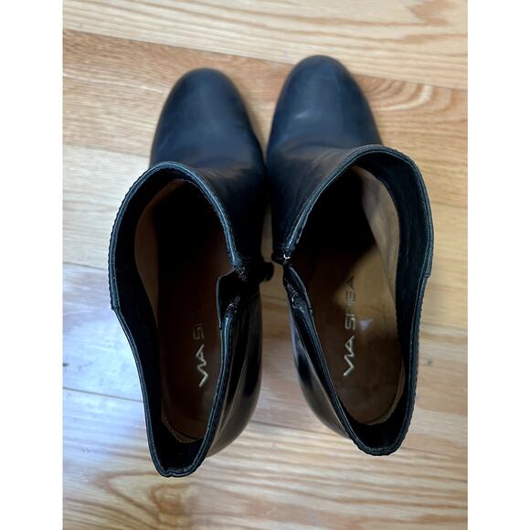 VIA SPIGA Black Leather Ankle Booties. Stiletto Heel. Size 6.5 - Picture 5 of 8